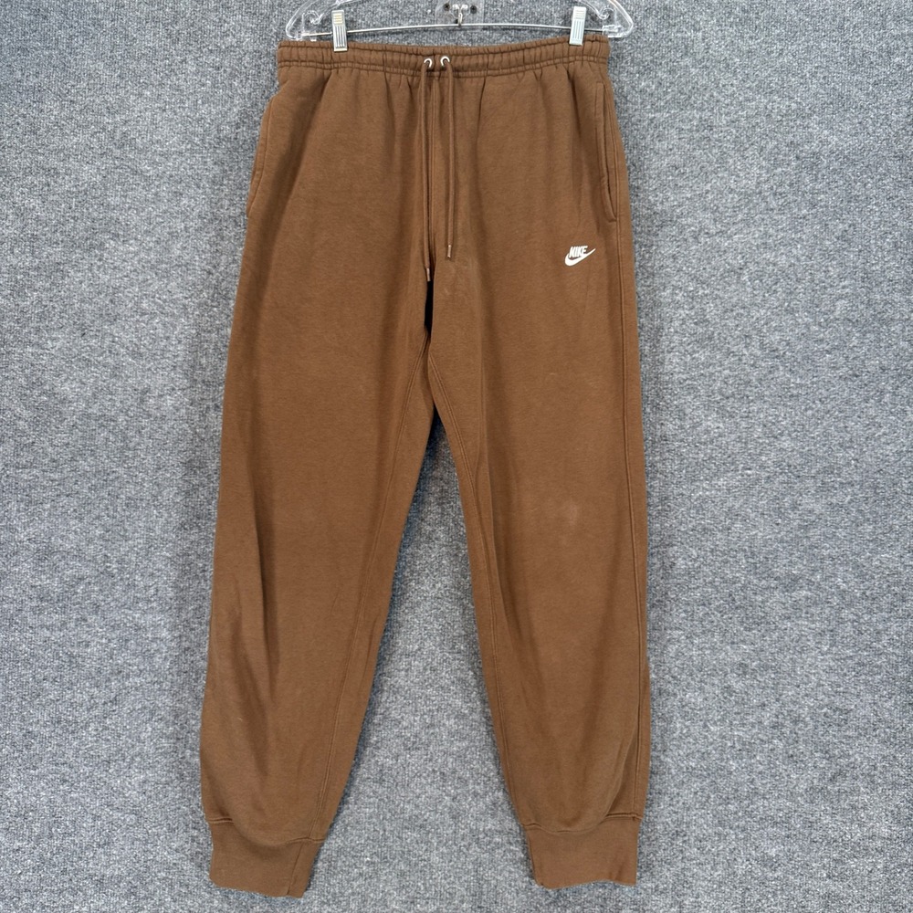 Nike Joggers Mens Medium Brown Fleece Tapered Sweatpants Athletic Loungewear